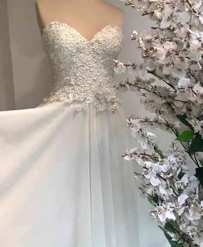Gown on the dress form