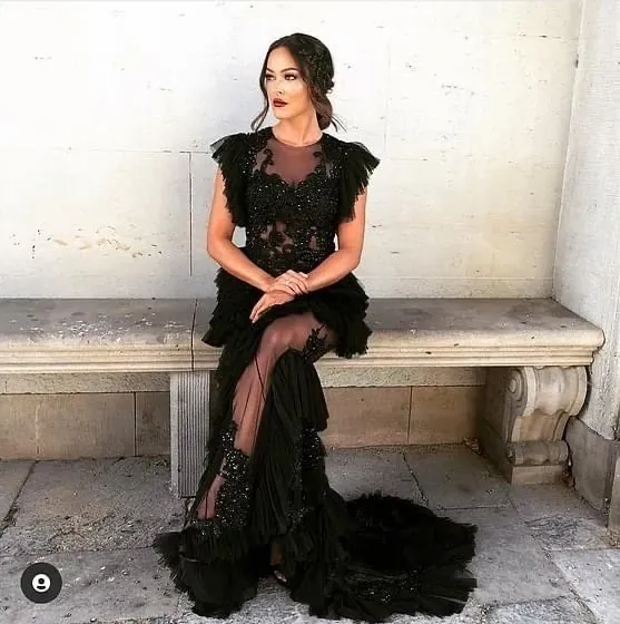 Black Tulle Ruffles by Karmen Aksu